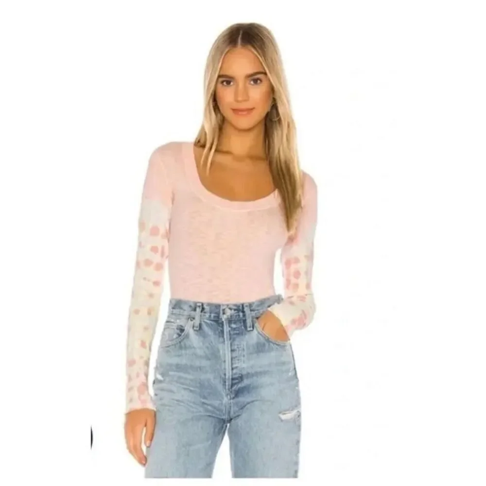 Free People Big Sur Tie-Dye Thermal in Soft Pink